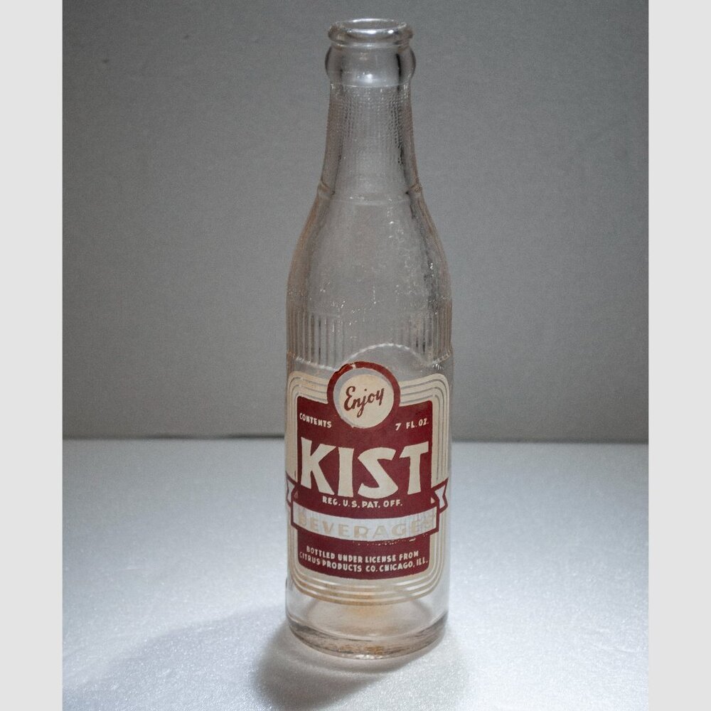 Vintage Kist Soda Bottle 7 oz Pop Glass ACL Collectible Longview WA Washington